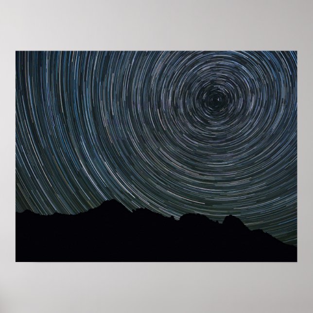 Star Trails um Polaris herum | Ingalls Pass Poster (Vorne)
