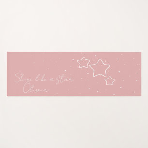 Star Trio in Rosa und Weiß mit Nachricht und Name Yogamatte