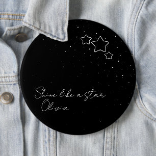 Star Trio in Schwarz und Weiß mit Nachricht und Na Button