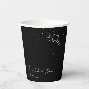Star Trio in Schwarz und Weiß mit Nachricht und Na Pappbecher