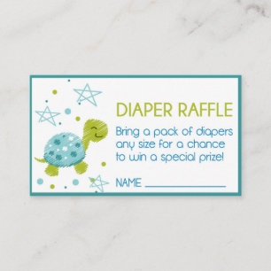 Star Turtle Baby Dusche Windeln Raffle Begleitkarte
