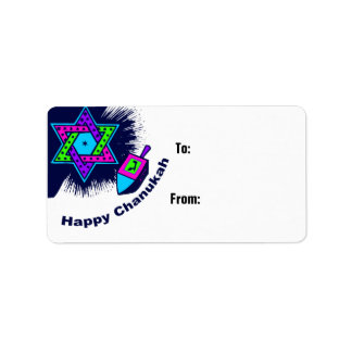 Star und Dreidel Gift Adressaufkleber