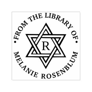 Star von David #1 Round Library Book Name Initial Permastempel