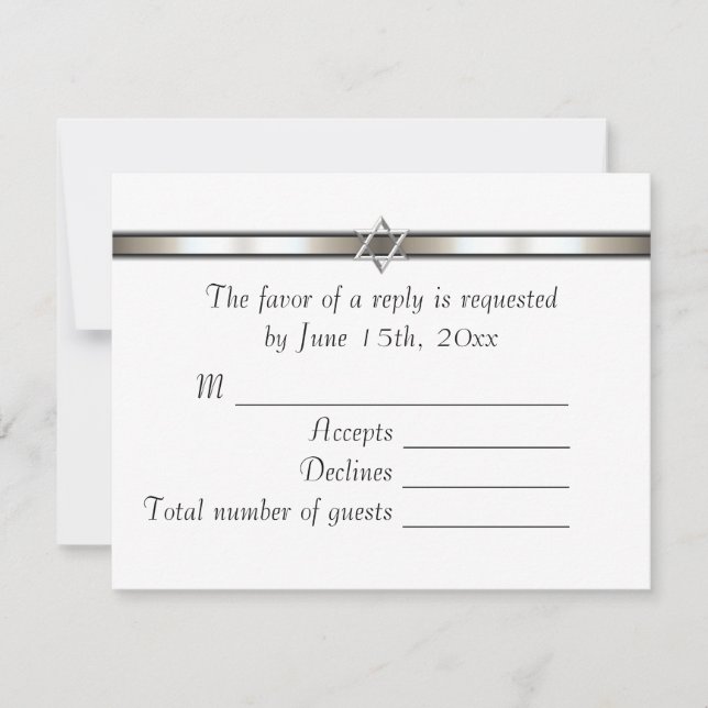 Star von David Any Color UAWG RSVP Karte (Vorderseite)