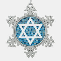 Star von David auf Blue Mosaic Tile Muster Ornamen