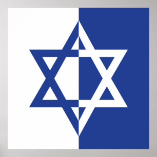 Star von David Bar Mitzvah blau-weiß Poster
