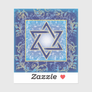Star von David Blue Gold Sticker
