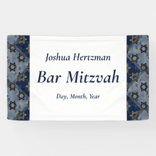 Star von David Blue Gray Bar Mitzvah Mazel Tov Banner