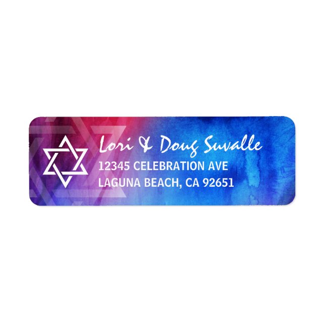 Star von David Blue Red Fire Ice Rücksendeadresse (Vorne)