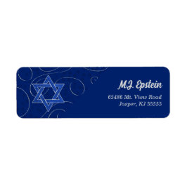 Star von David Blue Swirl mit Name Address