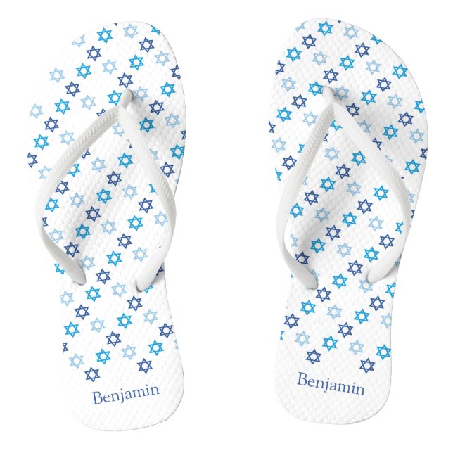 Star von David Blue und White Flip Flops (Fußbett)