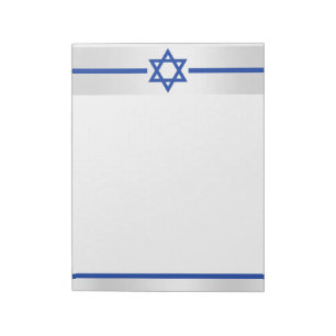 Star von David Blue White Satin Anpassbar Notizblock