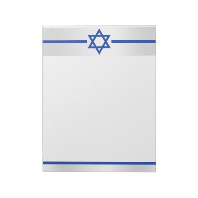 Star von David Blue White Satin Anpassbar Notizblock (Rotiert)