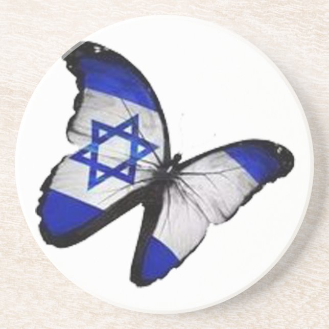 Star von David Butterfly Sandstein Untersetzer (Vorne)