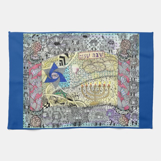  Star von David Challah Cover Geschirrtuch (Horizontal)