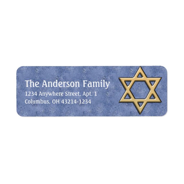 Star von David Chanukah Address Labels d15 (Vorne)