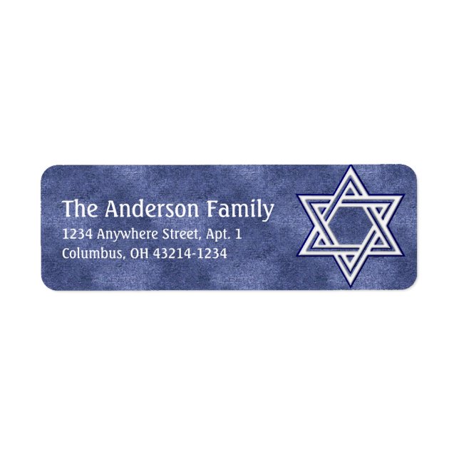 Star von David Chanukah Address Labels d9 (Vorne)