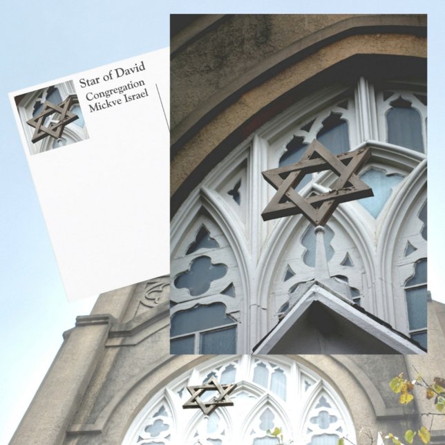 Star von David Congregation Mickve Israel Savannah Postkarte (Von Creator hochgeladen)