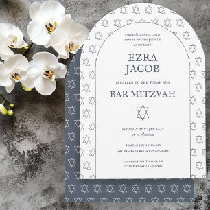 Star von David Custom B'nai Bat Bar Mitzvah Arched Einladung