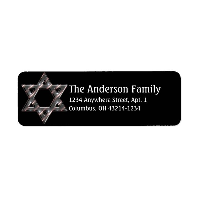 Star von David Hanukkah Address Labels d8 (Vorne)