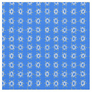 Star von David Hanukkah Muster Blau Weiß Stoff