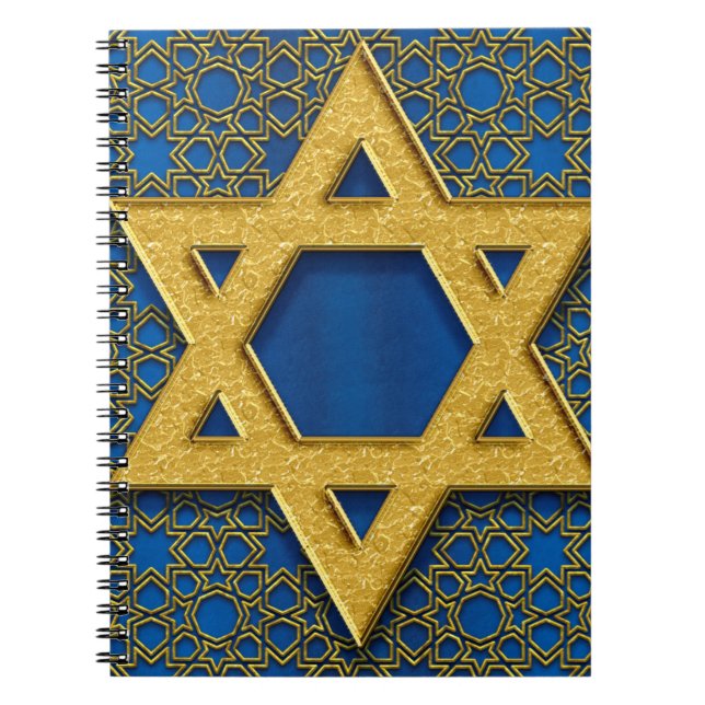 Star von David, Hanukkah Pattern Weihnachtsgeschen Notizblock (Vorderseite)