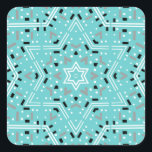 Star von David Hanukkah Stickers<br><div class="desc">Schöne Aqua Hanukkah Aufkleber mit einem abstrakten mandala Star of David Muster. Entworfen von Susan Silva.</div>