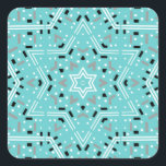 Star von David Hanukkah Stickers<br><div class="desc">Schöne Aqua Hanukkah Aufkleber mit einem abstrakten mandala Star of David Muster. Entworfen von Susan Silva.</div>
