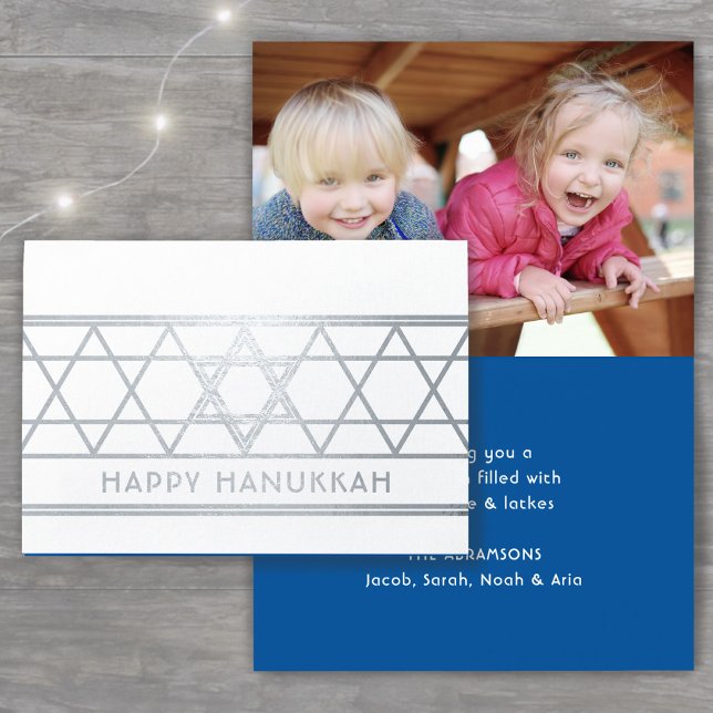 Star von David Happy Hanukkah Techelet Blue 1 Foto Folienkarte (Von Creator hochgeladen)