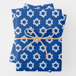 Star von David Jewish Bar Mitzvah Hanukkah Simple Geschenkpapier Set