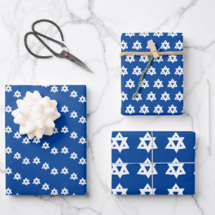 Star von David Jewish Bar Mitzvah Hanukkah Simple Geschenkpapier Set