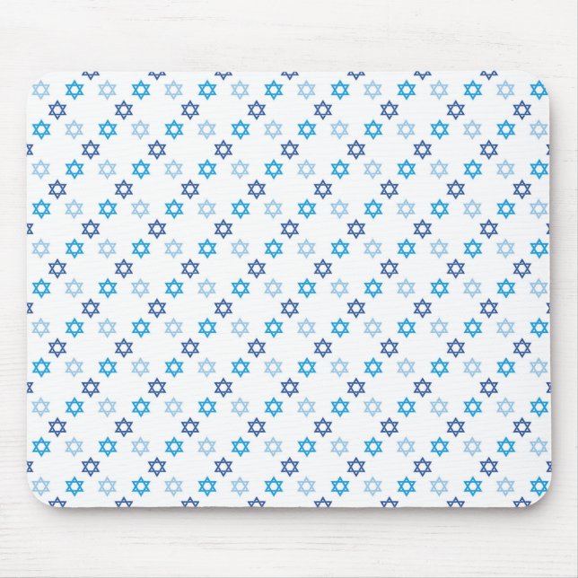 Star von David Jewish Blue und White Mousepad (Vorne)