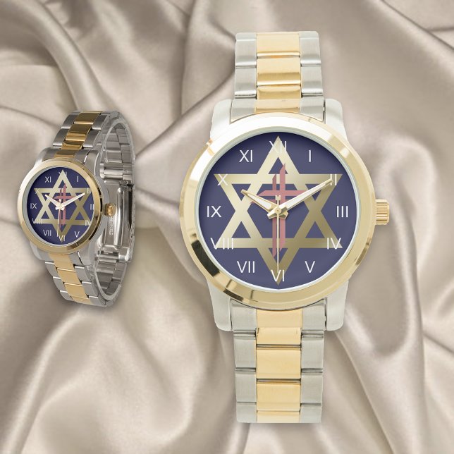 Star von David mit Cross Watch Armbanduhr (Von Creator hochgeladen)