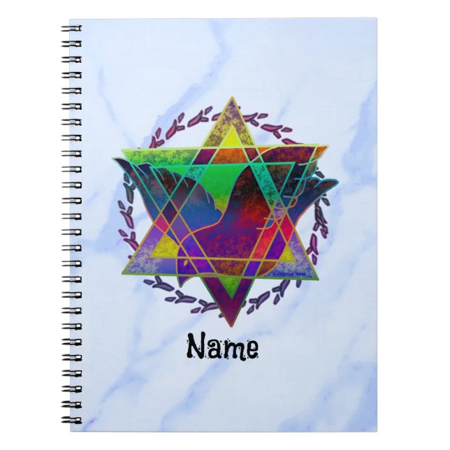 Star von David Multicolor Journal Notizblock (Vorderseite)