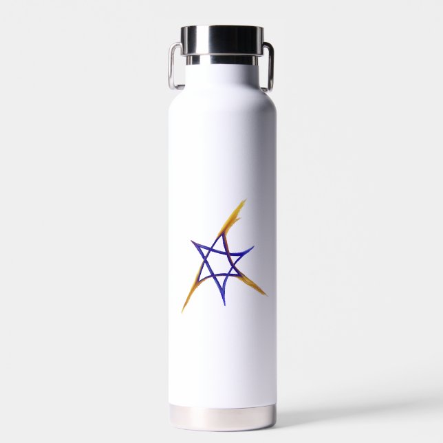 Star von David on Fire Water Flasche (Vorne)