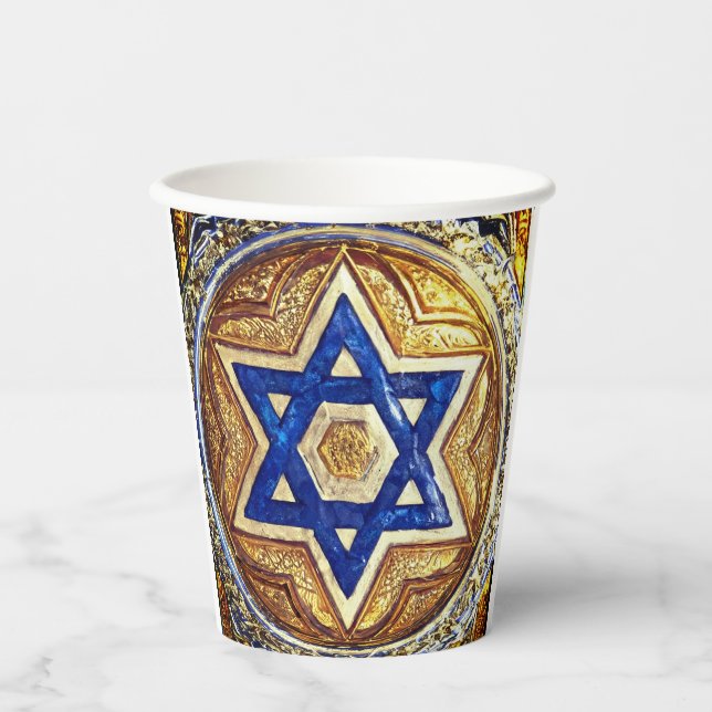 Star von David Paper Cup, Größe: 8oz Paper Cup Pappbecher (Vorderseite)