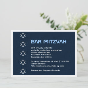 Star von David Pattern Bar Mitzvah Einladung