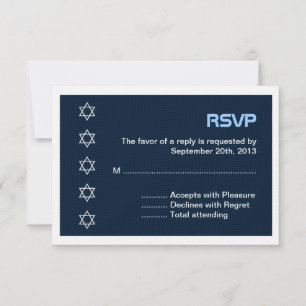 Star von David Pattern Bar Mitzvah RSVP Karte
