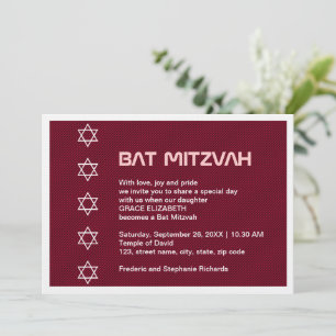 Star von David Pattern Bat Mitzvah Einladung