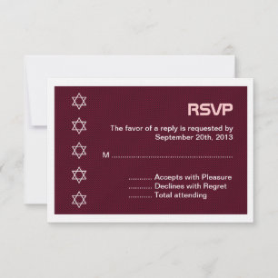 Star von David Pattern Bat Mitzvah RSVP Karte