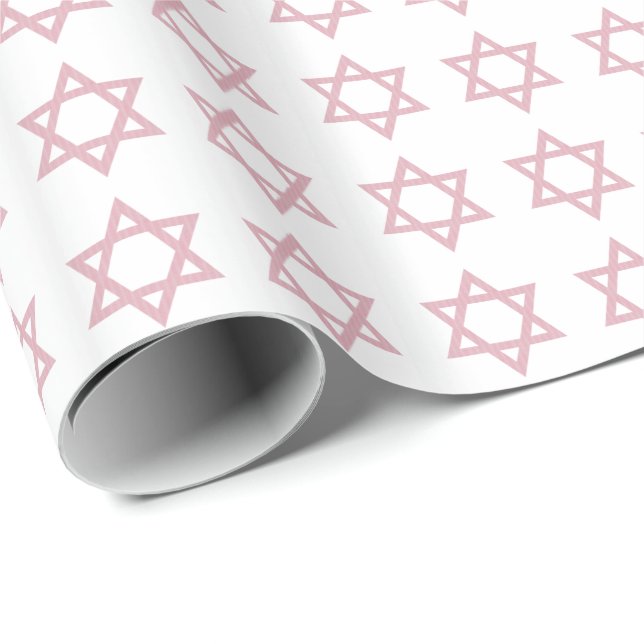 Star von David Pattern-Pink Geschenkpapier (Rolleneckpunkt)