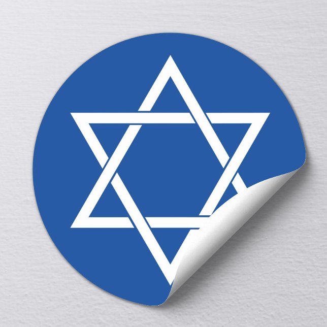 Star von David Royal Blue Religious Symbol Runder Aufkleber (Von Creator hochgeladen)