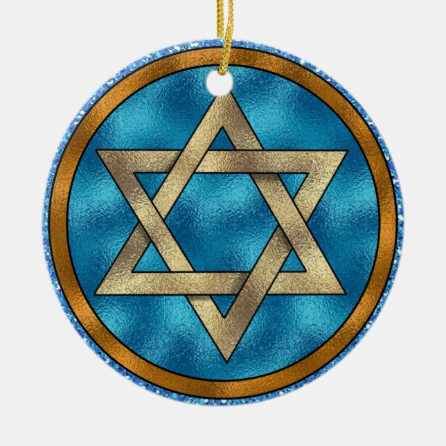 Star von David Shalom - SRF Keramik Ornament (Vorne)