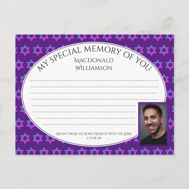 Star von David SHARE A MEMORY Foto Card Postkarte (Vorderseite)