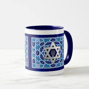 Star von David und Menorah Hanukkah Geschenk-Tasse Tasse