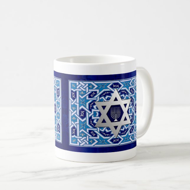 Star von David und Menorah Hanukkah Geschenkideen  Kaffeetasse (VorderseiteRechts)