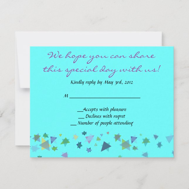 Star von David Wedding Einladung Bar Mitzvah Reply (Vorderseite)