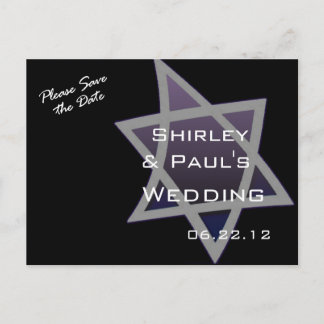 Star von David Wedding Postcard Ankündigungspostkarte