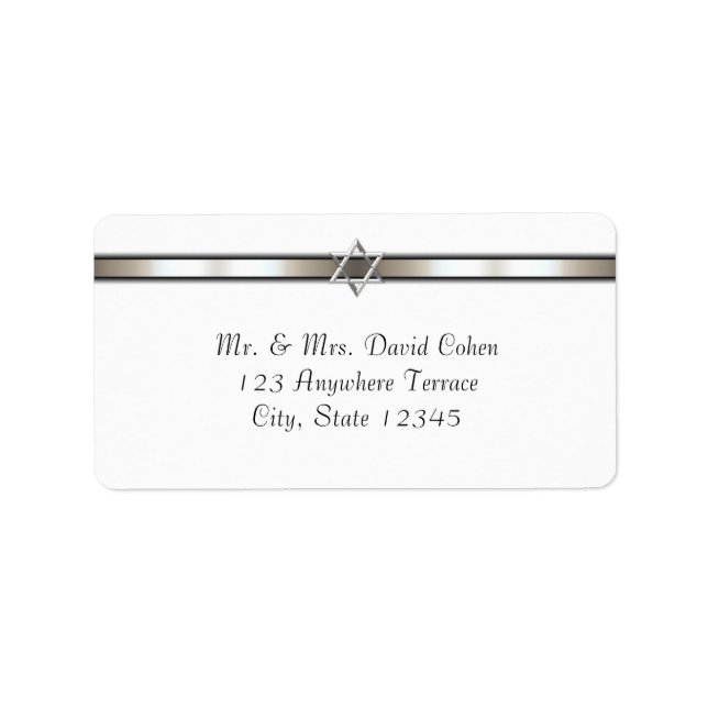 Star von David White Address Label Adressaufkleber (Vorne)