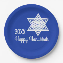 Star von David White auf Blue Background Hanukkah 